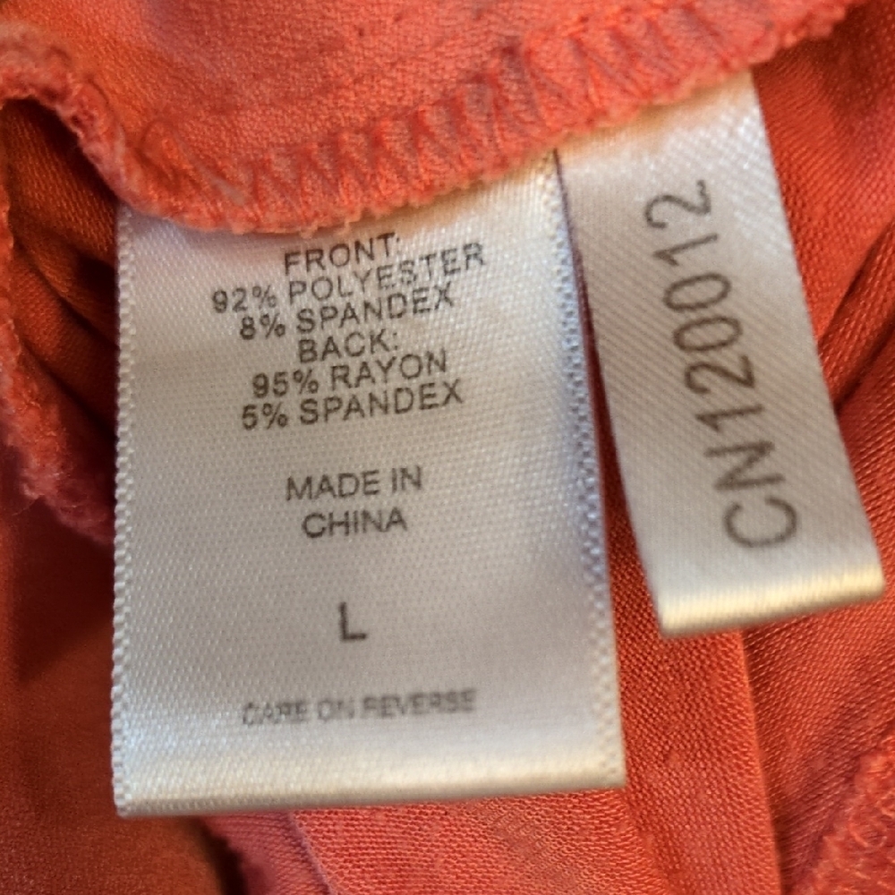 New York & Company Sleeveless Coral Dress with Belt, sz L - Picture 10 of 11